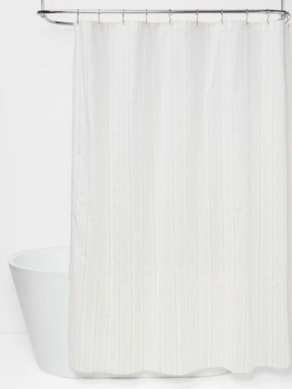 Threshold  Shower Curtain gray variegated stripe